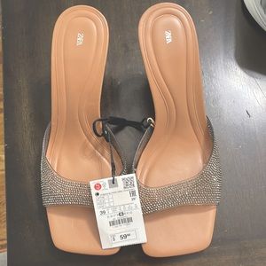 Zara rhinestone slides